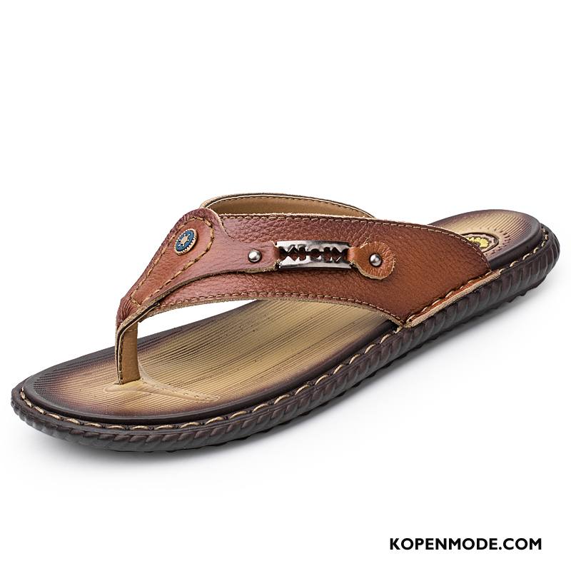Slippers Heren Trend Outdoor Sandaal Mannen Pantoffels Mode Zandkleur Bruine