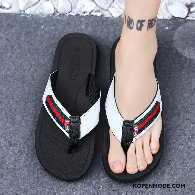 Slippers Heren Zomer Bovenkleding Antislip Persoonlijk Mode Outdoor Zandkleur Wit