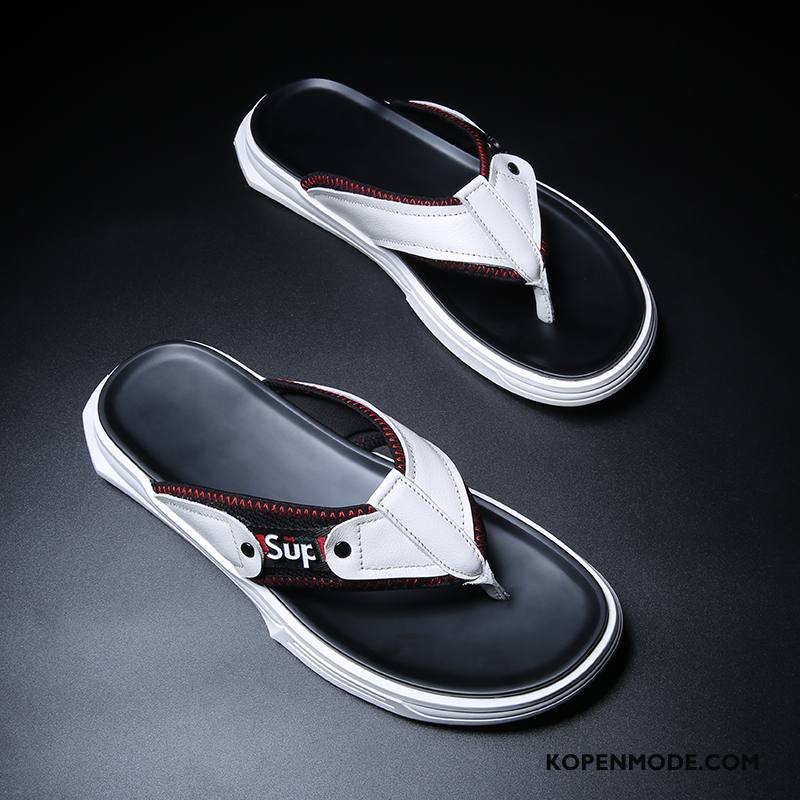 Slippers Heren Zomer Bovenkleding Pantoffels Antislip Mannen Outdoor Wit