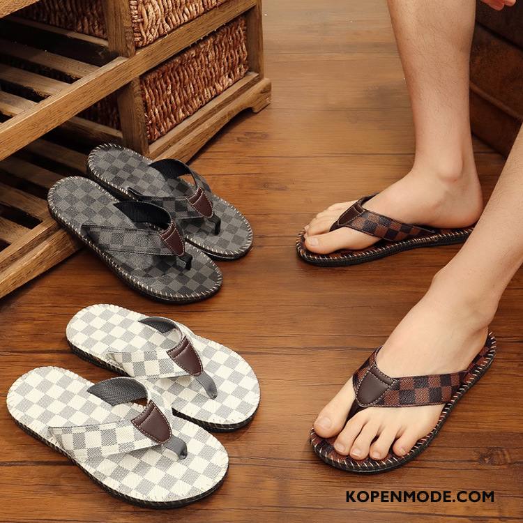 Slippers Heren Zomer Mannen Sandaal Pantoffels Antislip Slijtvastheid Zandkleur Zwart