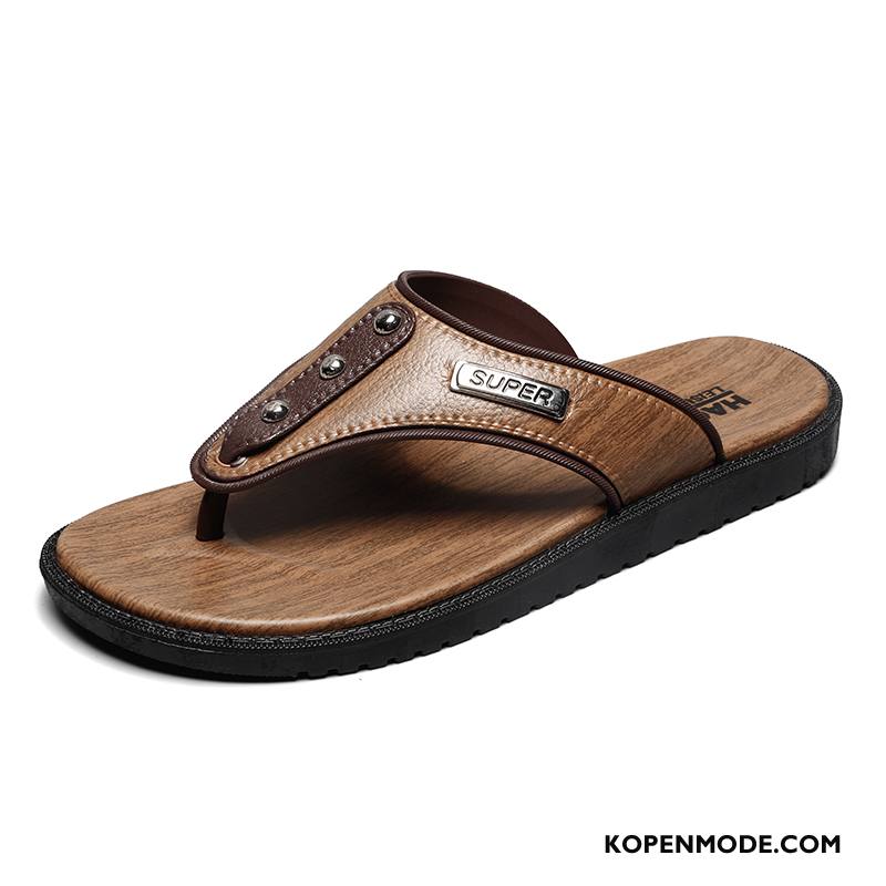 Slippers Heren Zomer Sandaal Trend Pantoffels Mannen Antislip Bruine