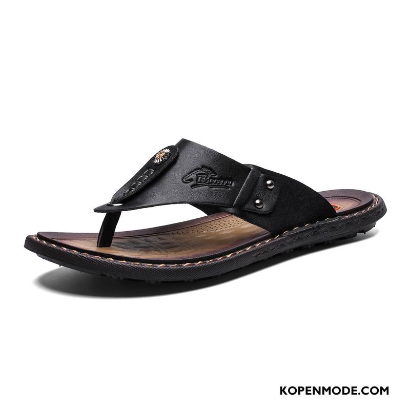 Slippers Heren Zomer Trend Outdoor Pantoffels Antislip Persoonlijk Zwart