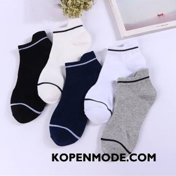 Sokken Heren Dun Boot Sokken Casual Laag Korte Sok Ademend Wit