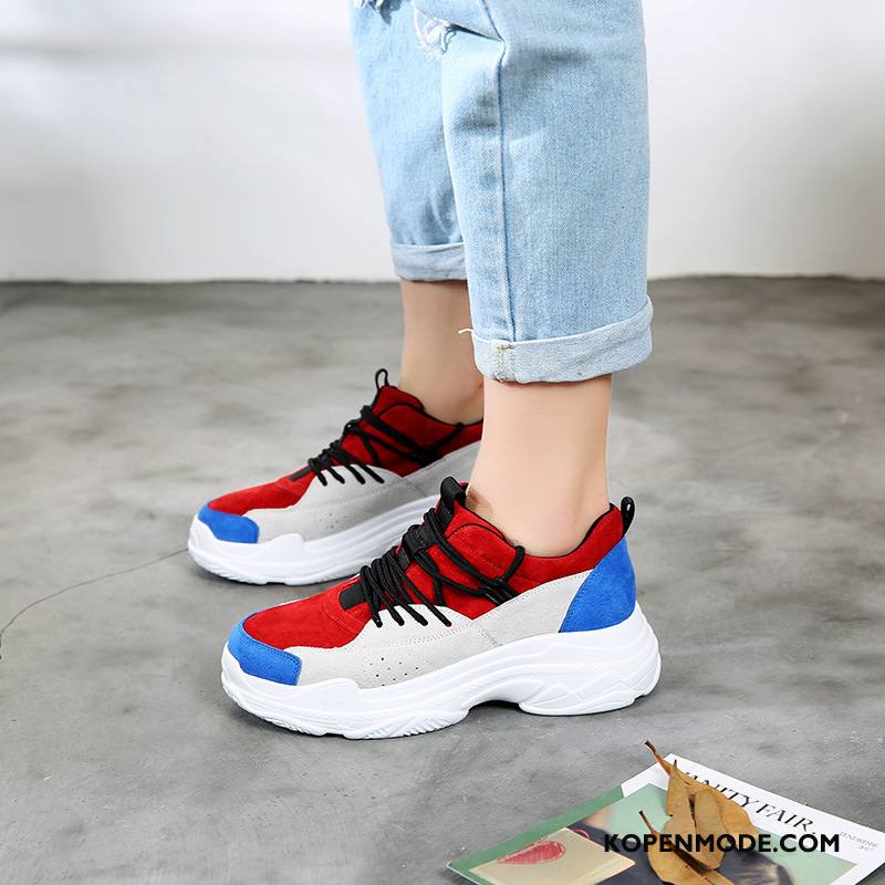 Sportschoenen Dames Casual Vrouwen Platform 2018 Super Loopschoenen Blauw Rood