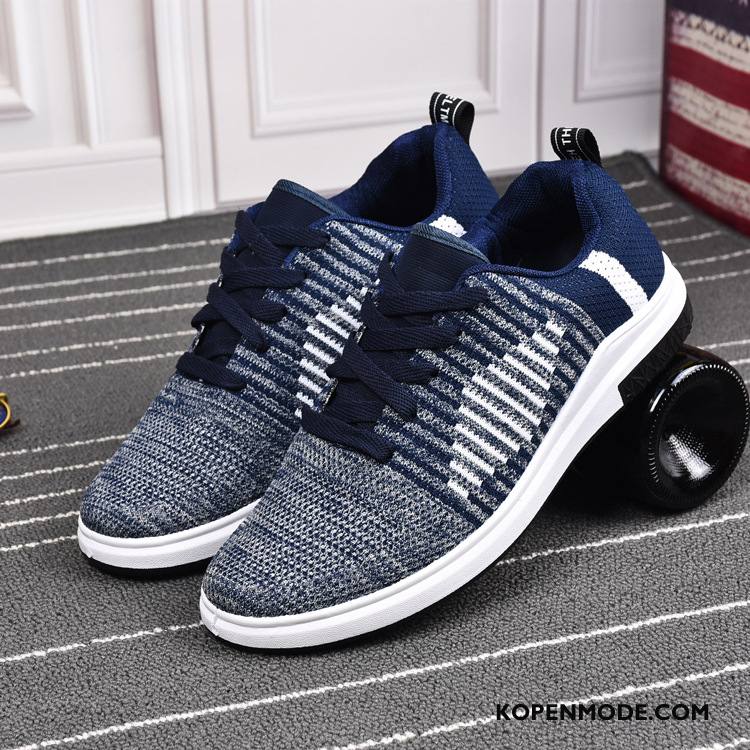 Sportschoenen Heren 2018 Mode Casual Mannen Gebreide Blauw