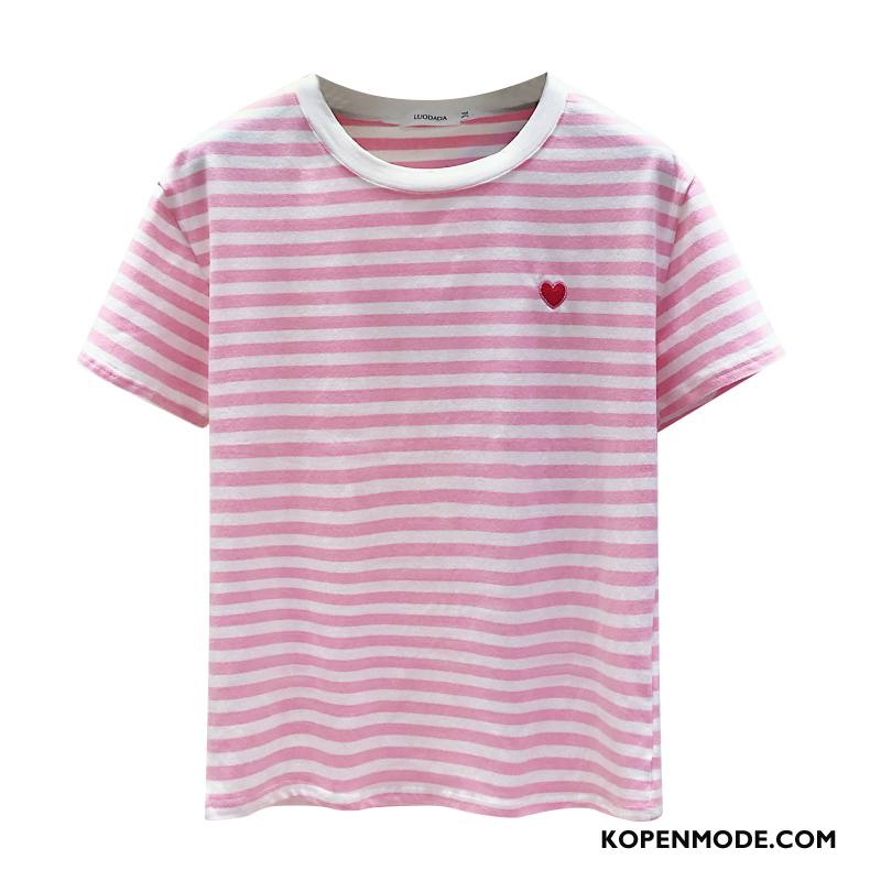 T-shirts Dames Trend Super Borduurwerk Jasje Nieuw Zomer Roze