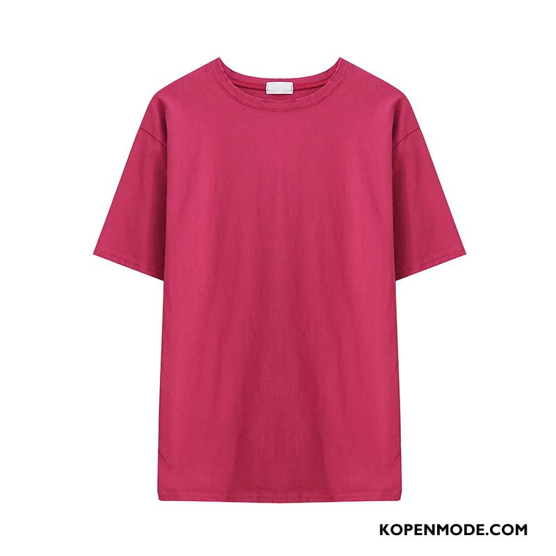 T-shirts Dames Vrouwen Nieuw Halve Mouw Lange Mouwen Losse Jasje Effen Kleur Rood