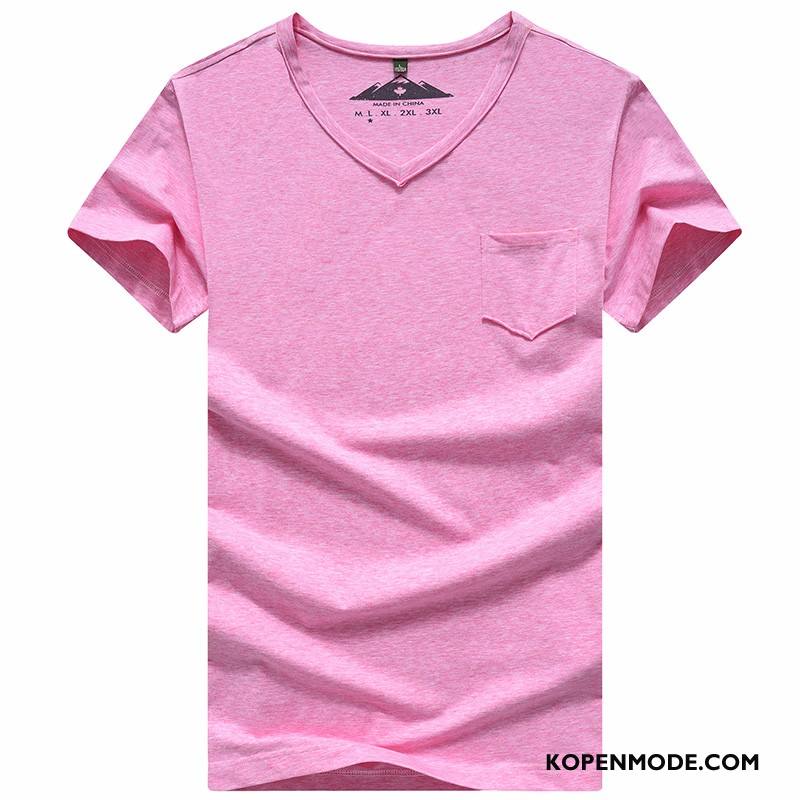 T-shirts Heren Korte Mouw Roze