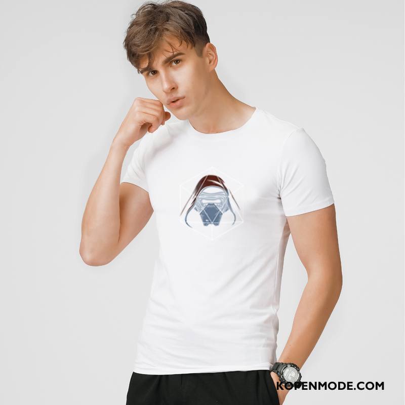 T-shirts Heren Korte Mouw Trend Nieuw Mode Zomer Mannen Wit