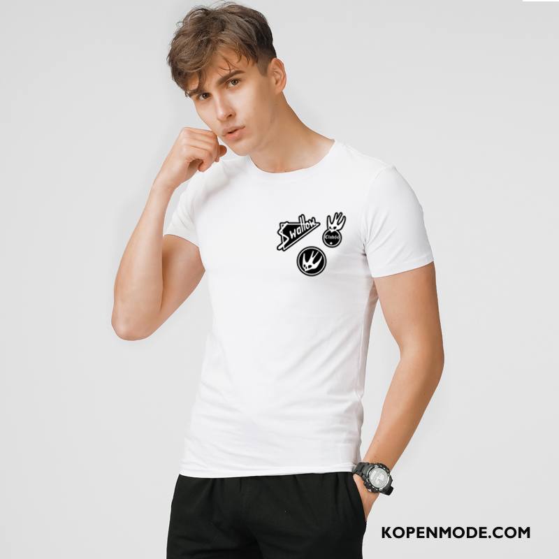 T-shirts Heren Zomer Korte Mouw Voorjaar Mannen Mode Nieuw Wit