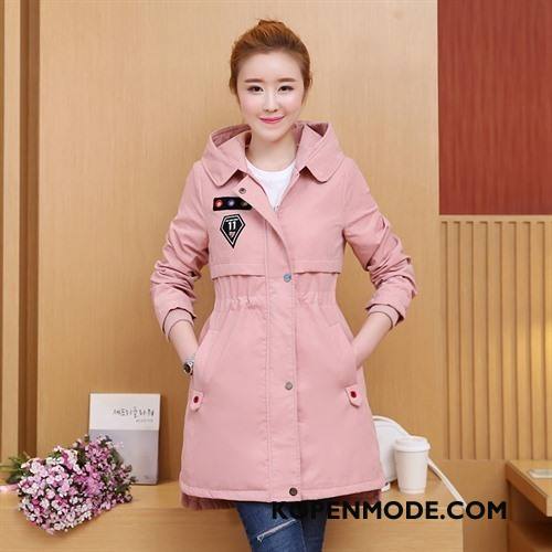 Trenchcoat Dames Eenvoudige Mooi Slim Fit Lang 2018 Voorjaar Roze Rood