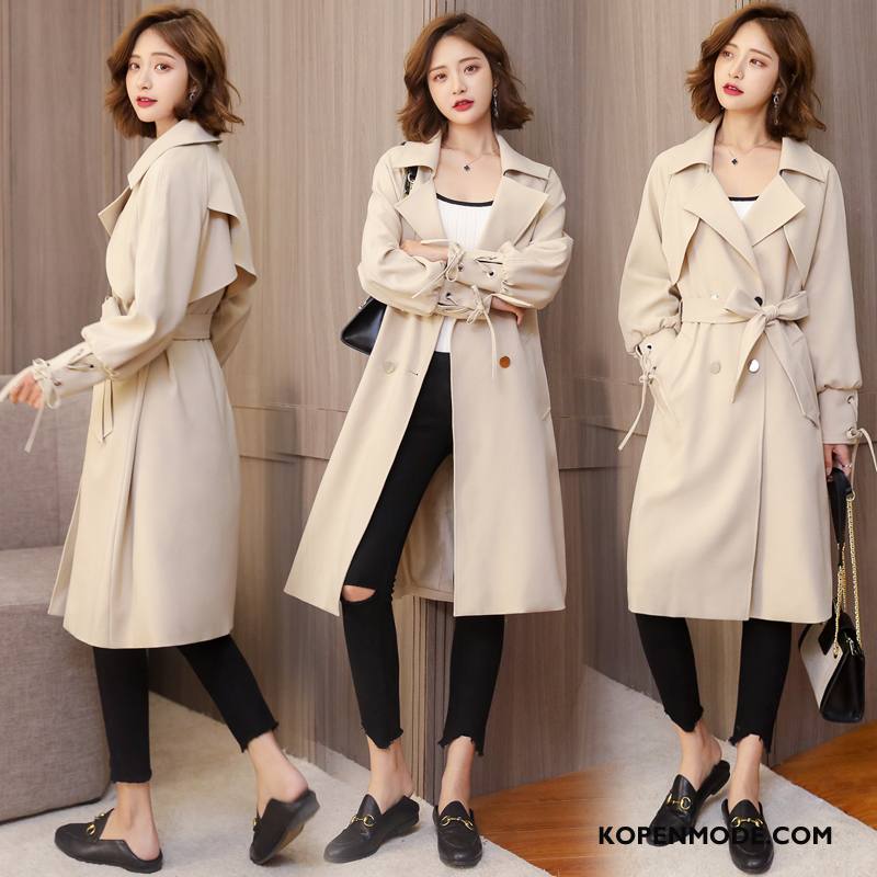 Trenchcoat Dames Elegante Zoet Voorjaar Zuiver Casual Mode Beige