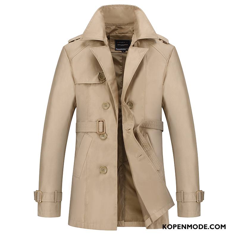 Trenchcoat Heren Losse Toga Voorjaar Overjas Casual Dunne Kaki