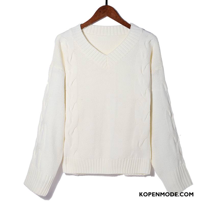 Truien Dames Losse Vrouwen Bovenkleding Pullover Dunne Trend Wit Beige