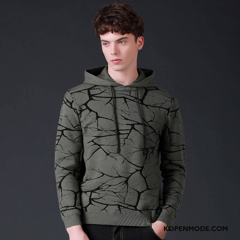 Truien Heren Hoodie Jeugd Bloemen Mode Mannen Winter Camouflage Lichtgroen