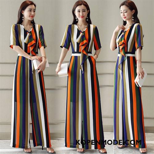 Tuinbroek Dames Zomer 2018 Streep Mode Trend Elegante Geel