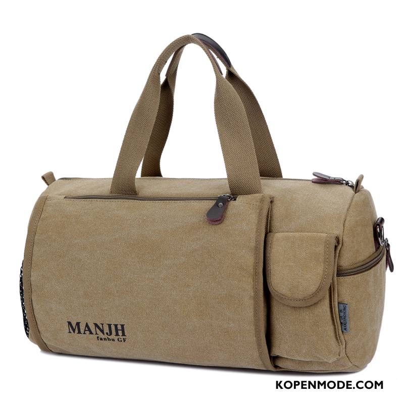 Wandelrugzak Dames Grote Tas Casual Alle Wedstrijden Trend Messenger Tas Canvas Kaki