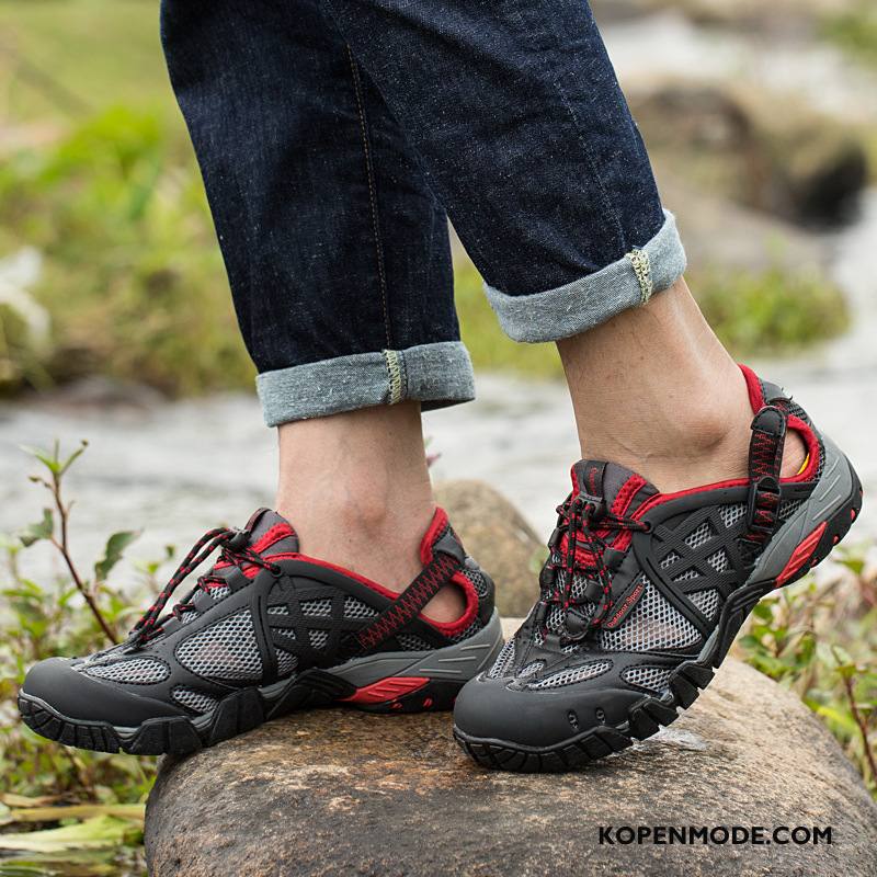 Wandelschoenen Heren Antislip Trekking Vrouw Visvangst Snel Droog Alpinisme Zwart