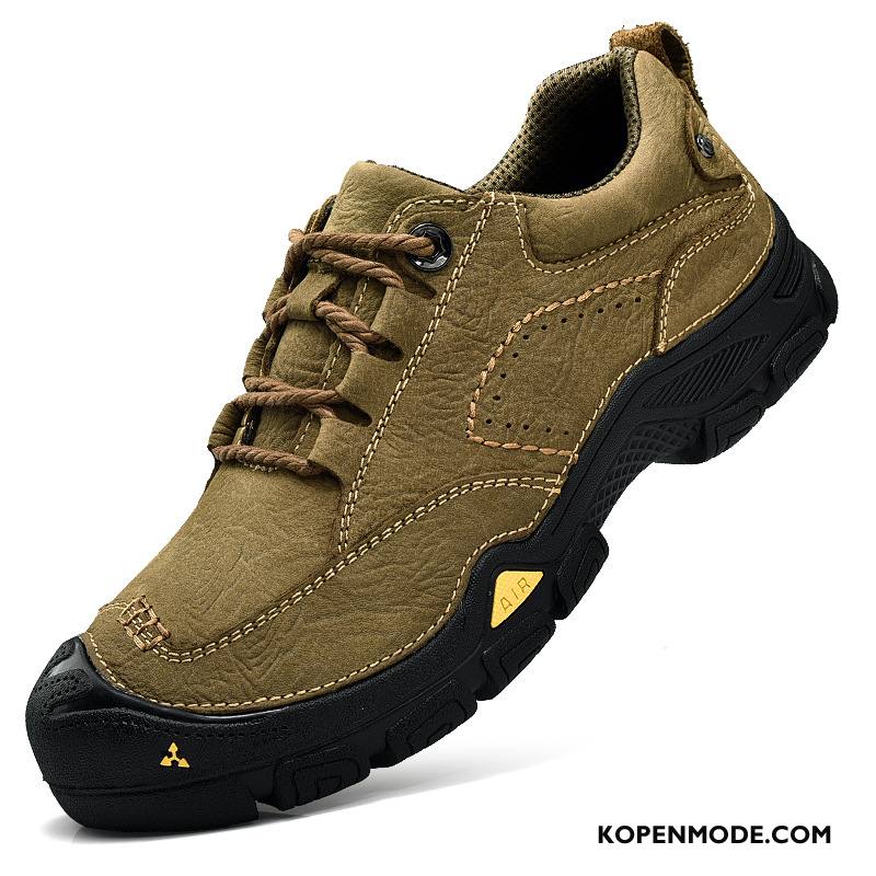 Wandelschoenen Heren Leer Sportschoenen Antislip Slijtvastheid Mannen Casual Bruine