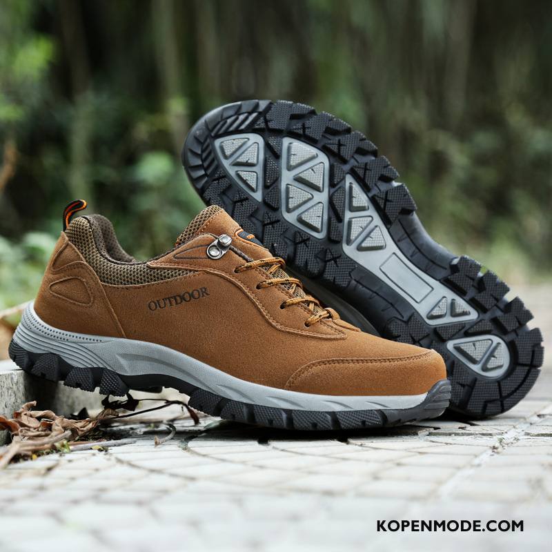 Wandelschoenen Heren Winter Mannen Leer Herfst Laag Outdoor Bruine