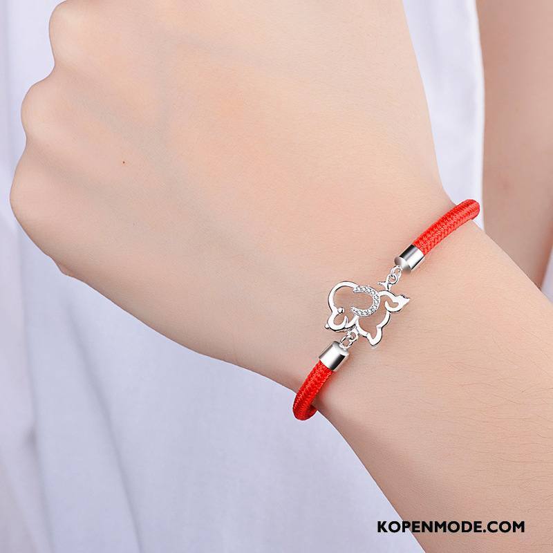 Zilveren Sieraden Dames Accessoires Etnische Zuiver Armbanden Vrouwen Zilver Rood