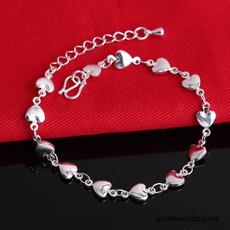 Zilveren Sieraden Dames Armbanden Mode Accessoires Alle Wedstrijden Hart Liefde Zilver