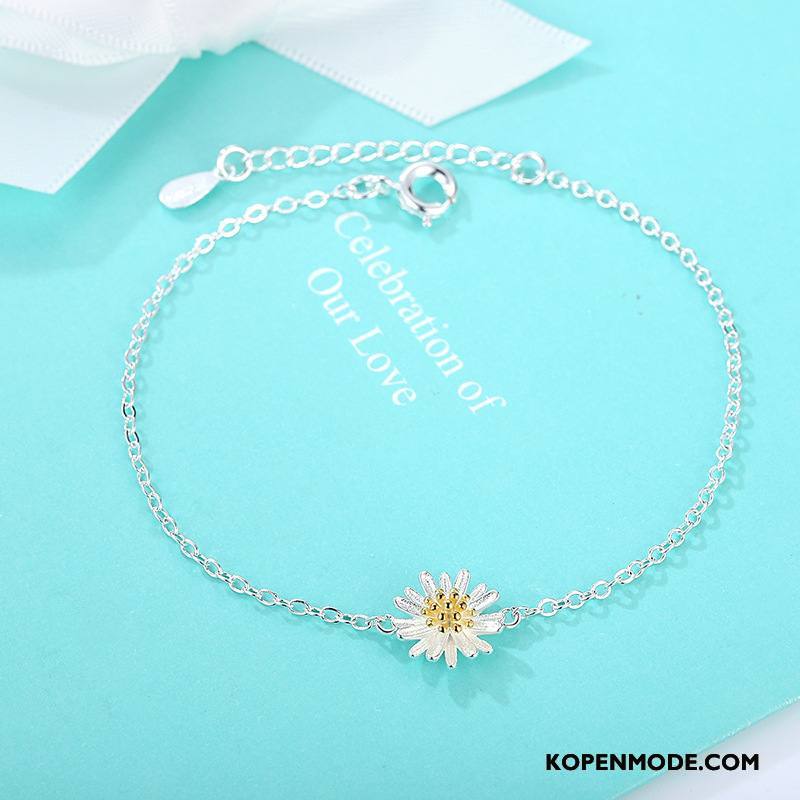 Zilveren Sieraden Dames Bloemen Student Vers Armbanden Vrouwen Mini Zilver