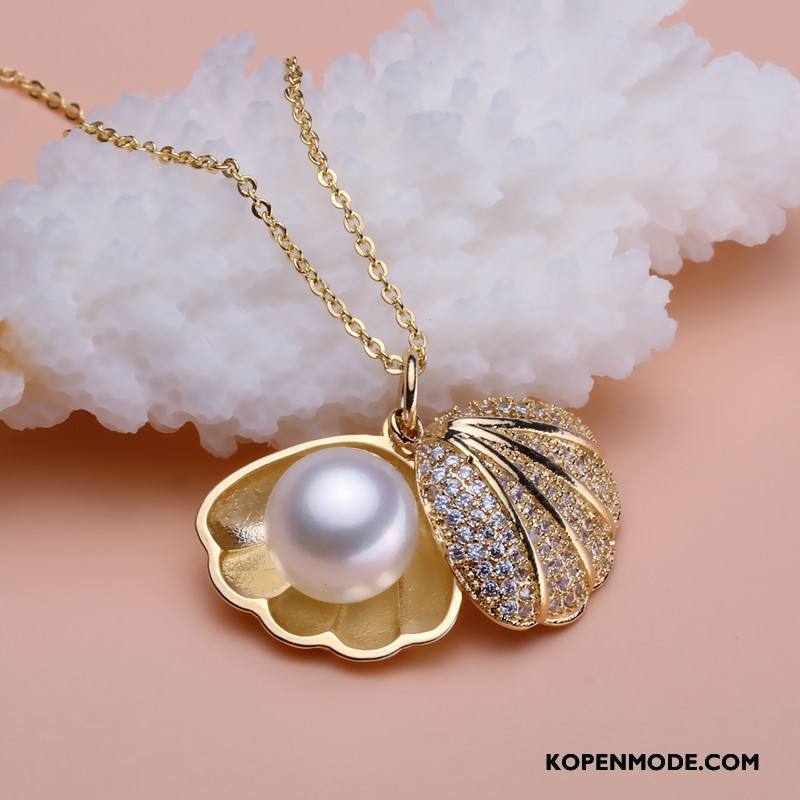 Zilveren Sieraden Dames Schelp Parel Vrouwen Zuiver Mode Accessoires Zilver Geel Goud