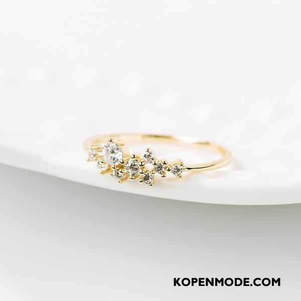 Zilveren Sieraden Dames Strass Nieuw Heet Accessoires Geel Gouden