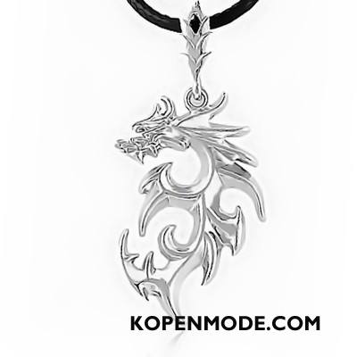 Zilveren Sieraden Heren Hanger Persoonlijkheid Accessoires Dragon Patroon Mannen Trend Zilver
