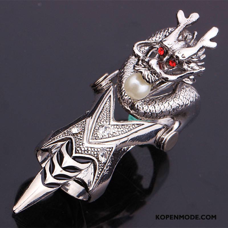 Zilveren Sieraden Heren Vrouwen Mode Vintage Dragon Patroon Mannen